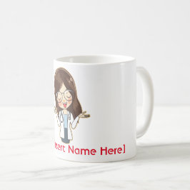 Caneca De Café Médica das Mulheres Personalizada, sou médica