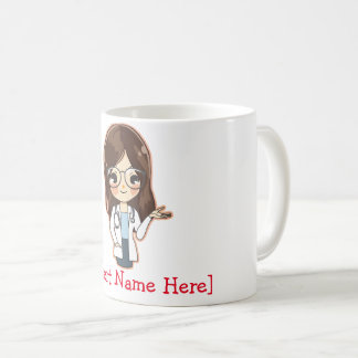 Caneca De Café Médica das Mulheres Personalizada, sou médica