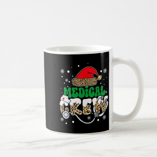 Caneca De Café Medical Crew Nurse Leopard Santa Hat Stethoscope C (Direita)