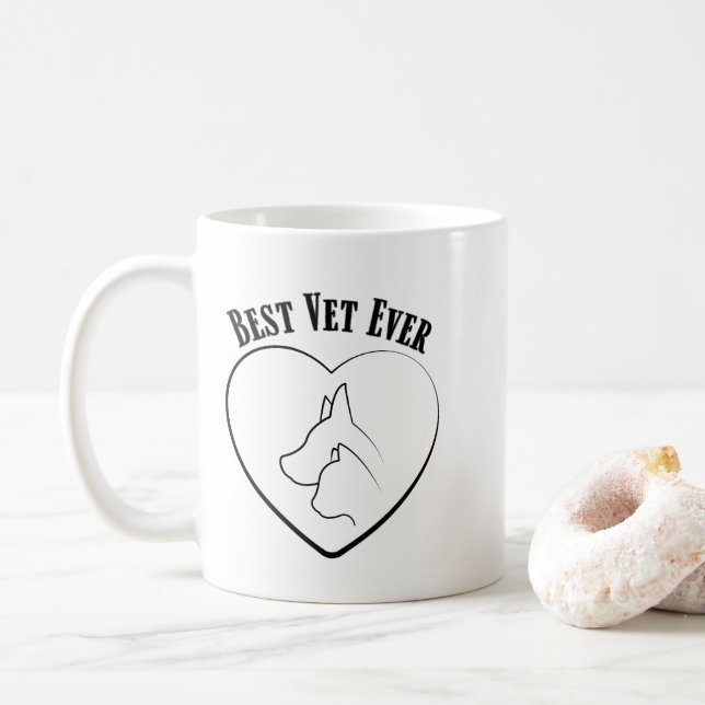 Caneca De Café Medicamento Veterinário Compaixão Design (Com Donut)