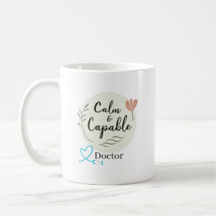 Caneca De Café Médico Calmo e Capaz Apreciação Personalizada