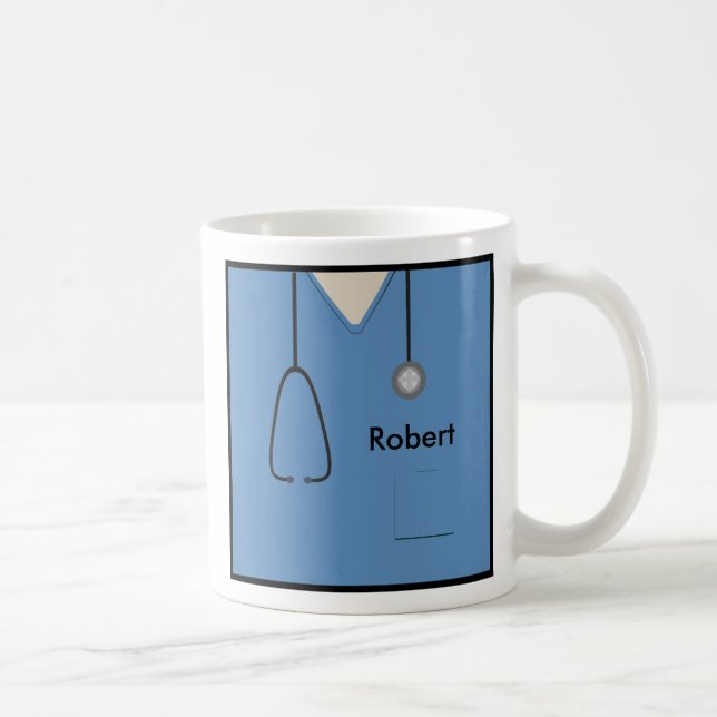 Caneca De Café Médico Enfermeiro Blue Mug (Direita)