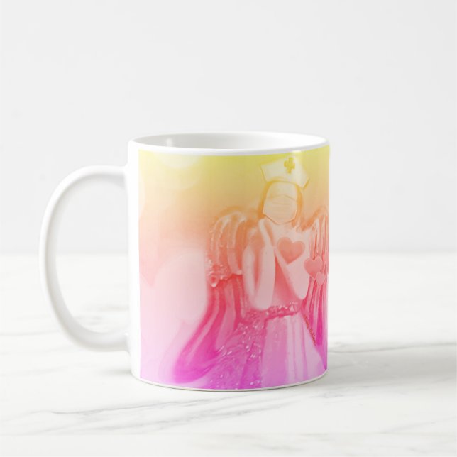 Caneca De Café Médico enfermeiro cuidador Pink Angel (Esquerda)