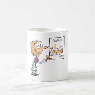 Caneca De Café Médico Engraçado Ensinando Anatomia do Pé