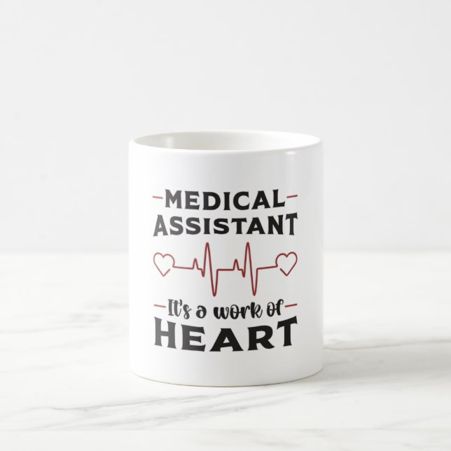 Caneca De Café Médico Médico Coração Assistente Médico Engraçado (Centro)