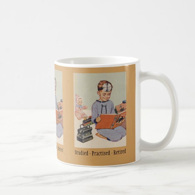 Caneca De Café Médico Retirado - Retrato Divertido (Direita)