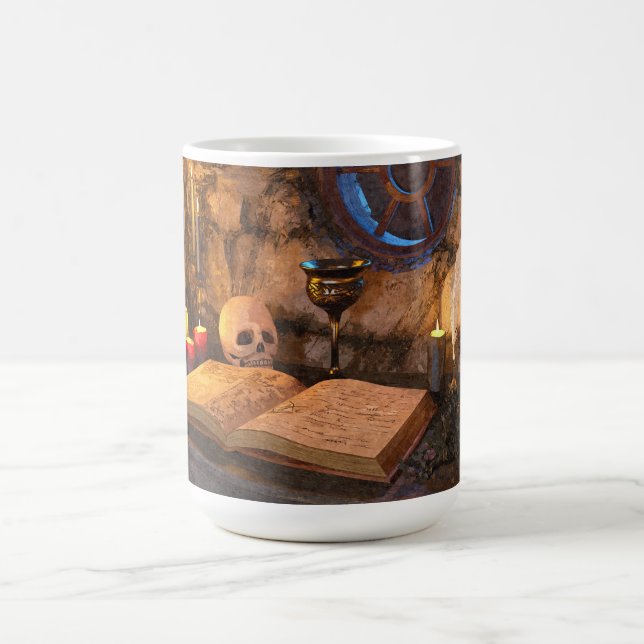 Caneca De Café Medieval Fantasy Wizard's Study (Centro)