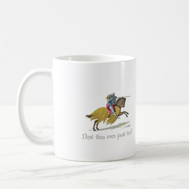 Caneca De Café Medieval Knight - Do You Even Joust Bro? (Esquerda)