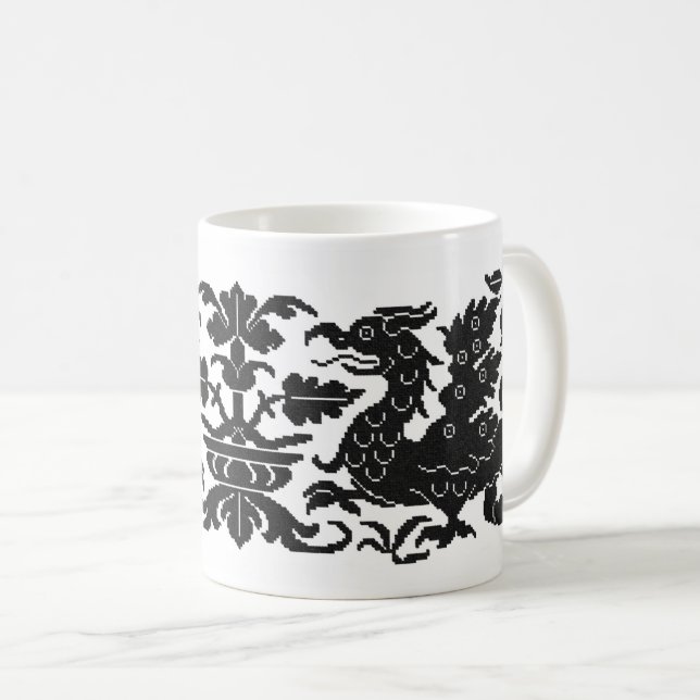 Caneca De Café Medieval/Renascença Wyverns Coffee Mug (Frente Esquerda)