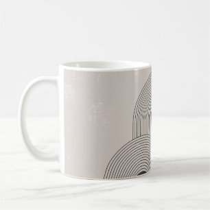 Caneca De Café médio-século abstrato, formas geométricas de equil