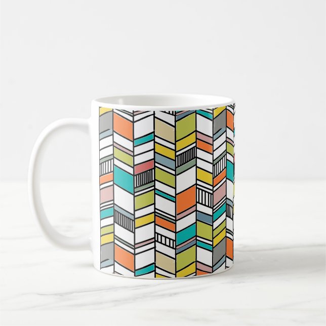 Caneca De Café Médio Século Moderno Herringbone Coffee Mug (Esquerda)