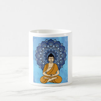 Caneca De Café Meditação Buda Mandala Retro