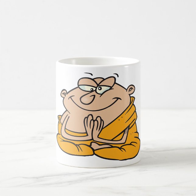 Caneca De Café Meditação de Monk Cartoon (Criador carregado)