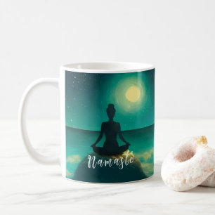 Caneca De Café Meditação de Yoga - Noite de Estrelas de Lua Compl
