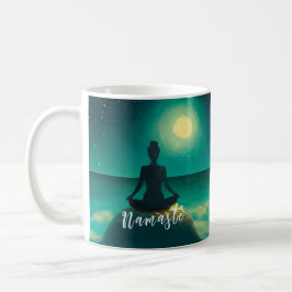 Caneca De Café Meditação de Yoga - Noite de Estrelas de Lua Compl