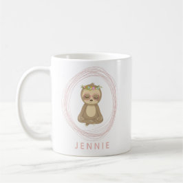 Caneca De Café Meditação de Yoga Sloth Cute Name