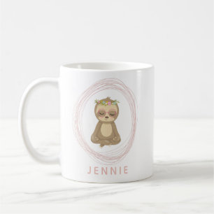 Caneca De Café Meditação de Yoga Sloth Cute Name