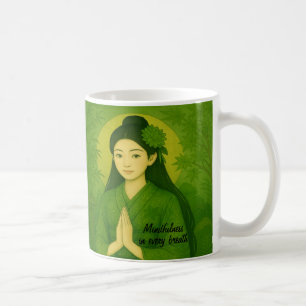 Caneca De Café Meditação de Zen Personalizada Mindtness Yoga Gree