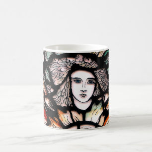 Caneca De Café Meditação em Cores: Arte de Vitral & Espiritual