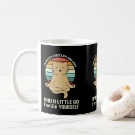 Caneca De Café Meditação Engraçada Gato Ioga Amava Mães de Gato e