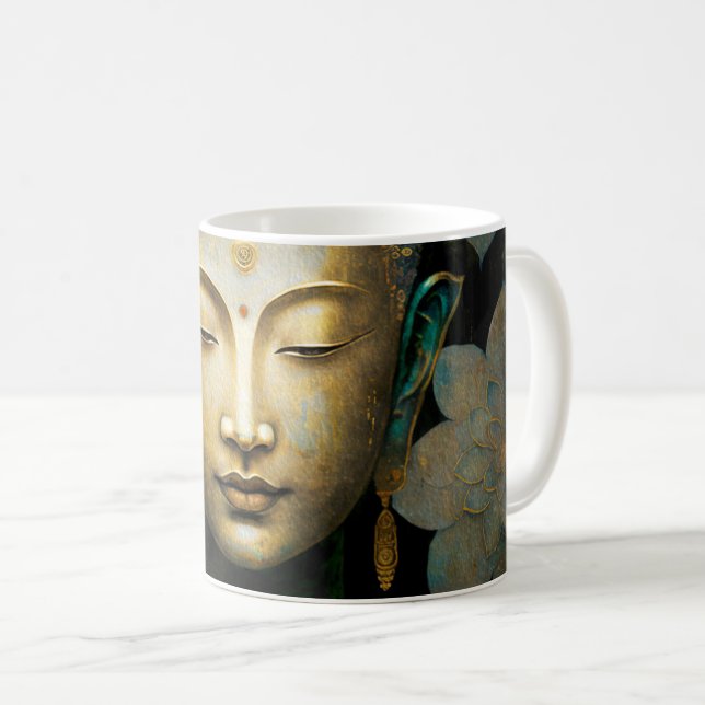 Caneca De Café Meditação espiritual Buda (Frente Esquerda)
