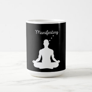 Caneca De Café Meditação Manifestante Visual para Vibes Positivas