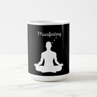 Caneca De Café Meditação Manifestante Visual para Vibes Positivas