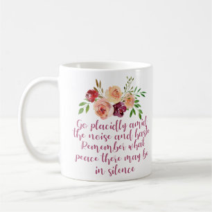 Caneca De Café Meditação Pacífica do Poema Desiderata