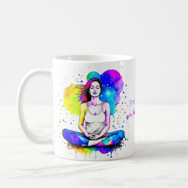 Caneca De Café Meditação Personalizada de Senhora de Arte Espirit