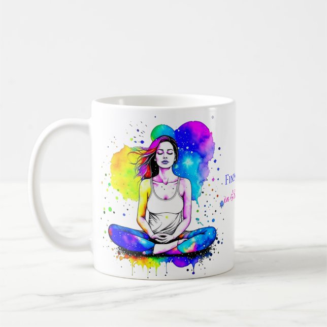 Caneca De Café Meditação Personalizada de Senhora de Arte Espirit (Esquerda)