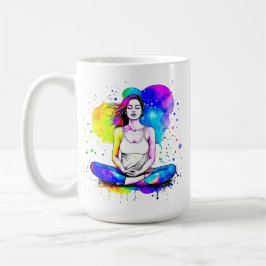 Caneca De Café Meditação Personalizada de Senhora de Arte Espirit
