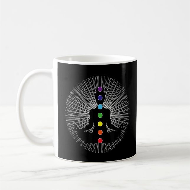 Caneca De Café Meditação Seven Chakras Yoga (Esquerda)