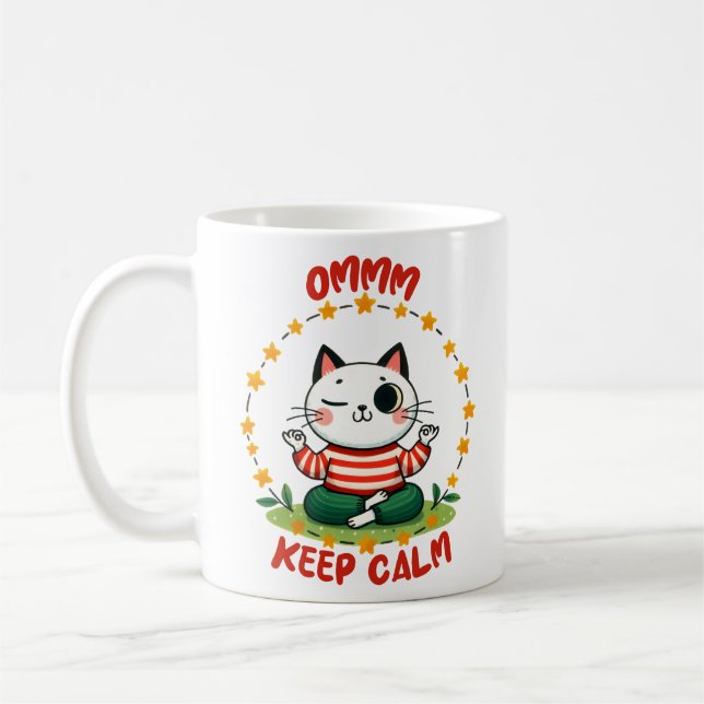 Caneca De Café Meditação Zen Cat (Esquerda)