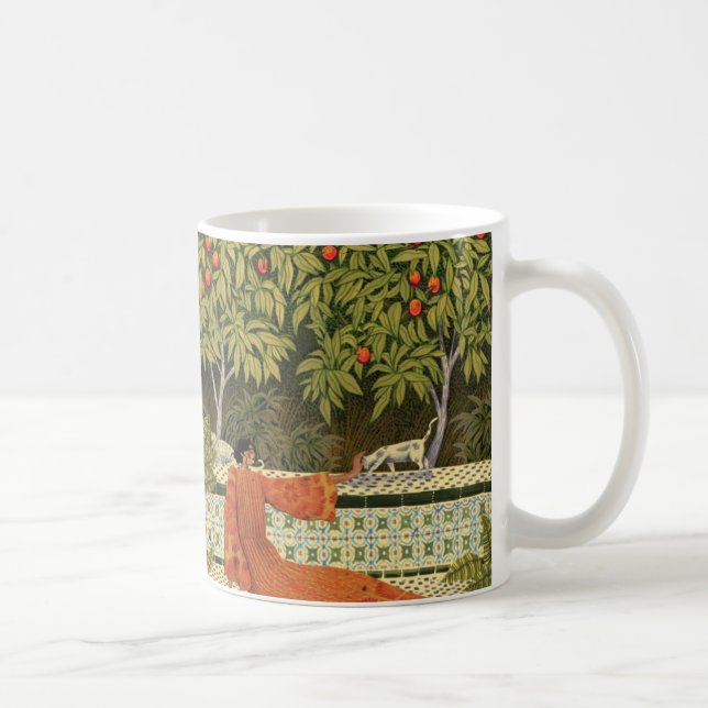 Caneca De Café Mediterranean Serenity  Artistic Garden Coffee Mug (Direita)