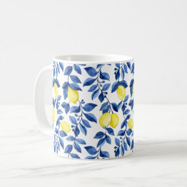 Caneca De Café Mediterrenean Citrus Lemon pattern