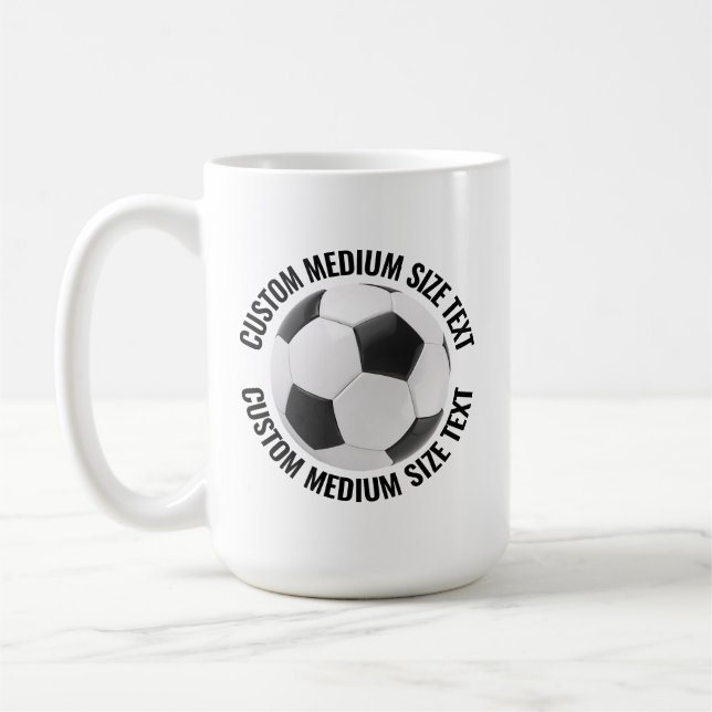 Caneca De Café Medium Personalized Text Tennis Ball 15 oz. Custom (Esquerda)