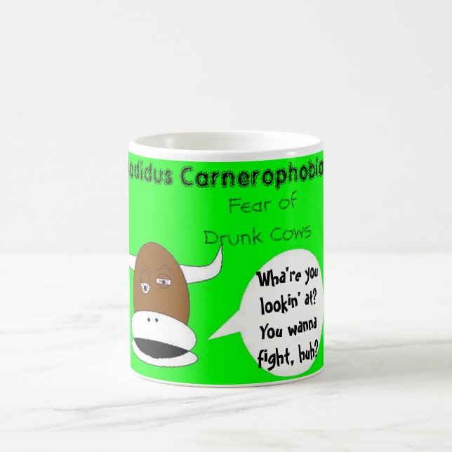 Caneca De Café Medo de vacas bêbedas (Centro)