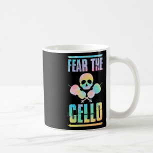Caneca De Café Medo Do Estilo Cello Skull Halloween Jogador Cello
