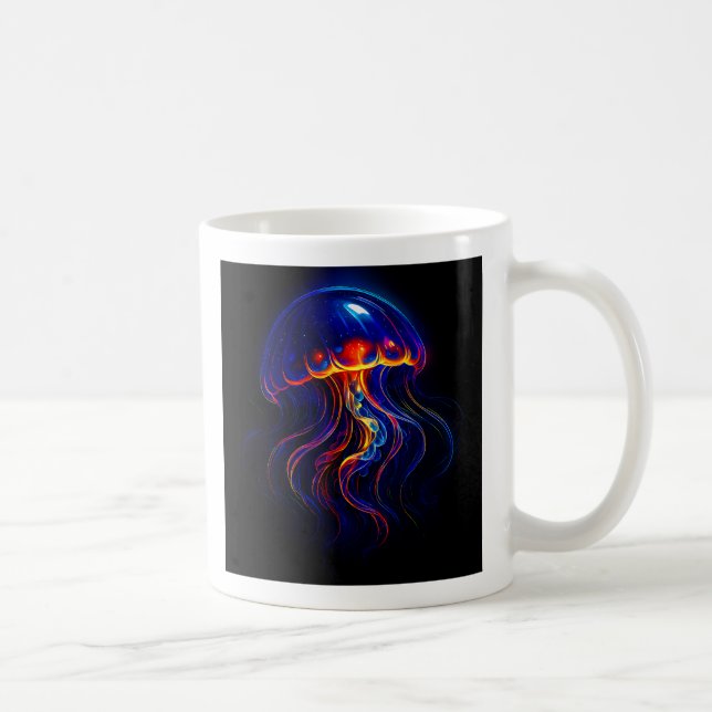 Caneca De Café Méduse Fluorescente Fond Marin (Direita)