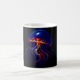 Caneca De Café Méduse Fluorescente Fond Marin