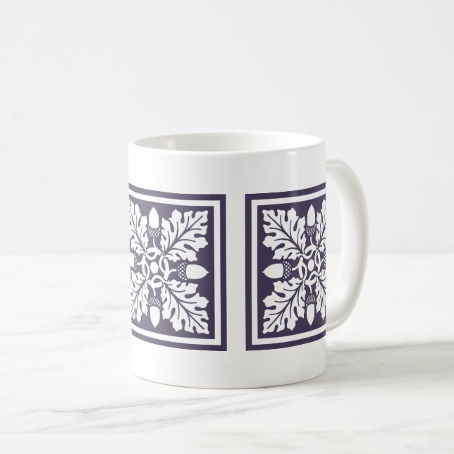 Caneca De Café Meeorite Purple Acorn e Leaf Azulejo (Frente Esquerda)