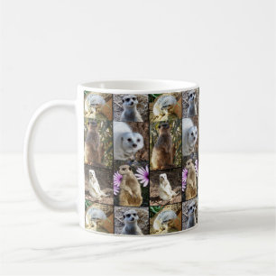 Caneca De Café Meerkats Em Uma Colagem De Fotos,