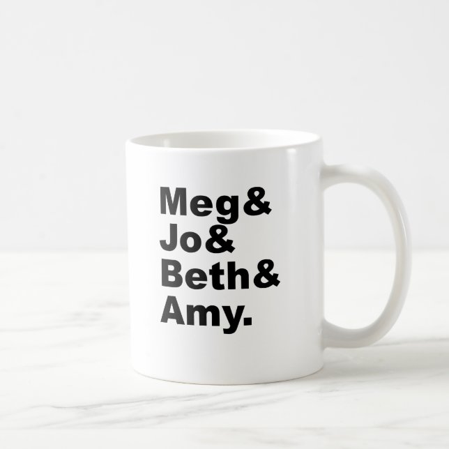 Caneca De Café Meg & Jo & Beth & Amy | Pequena literatura feminin (Direita)