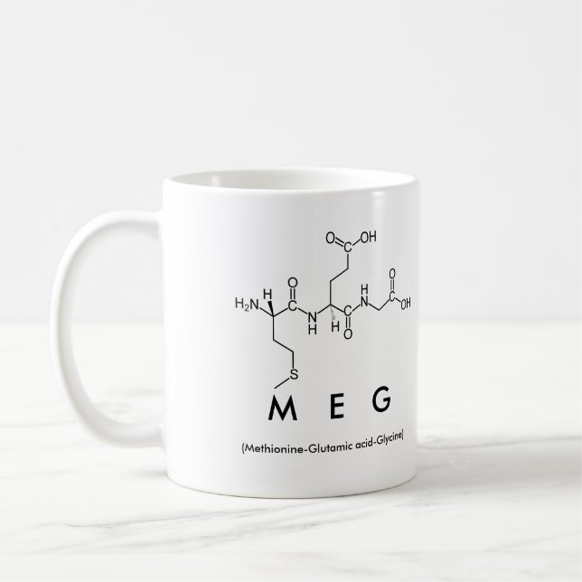 Caneca De Café Meg peptide name mug (Esquerda)