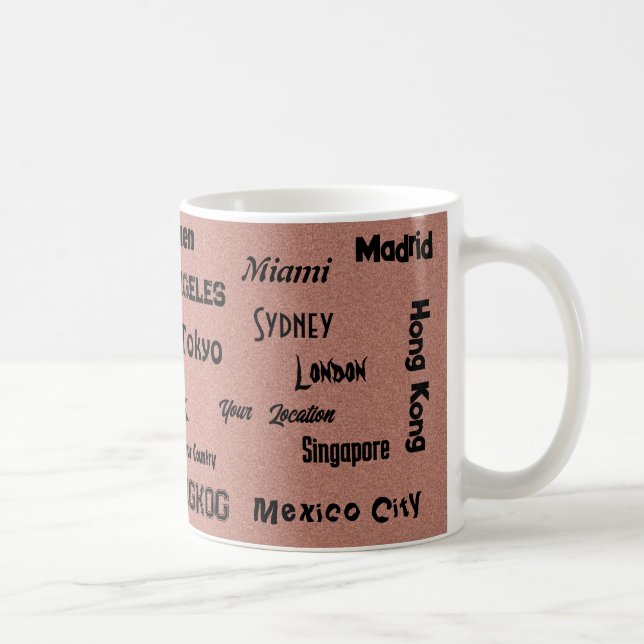 Caneca De Café Mega cidade cor-de-rosa (Direita)