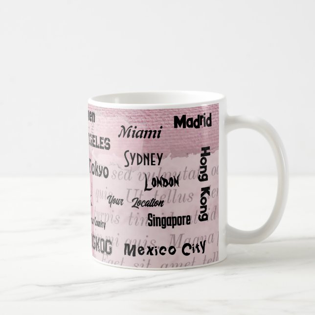 Caneca De Café Mega cidade cor-de-rosa (Direita)