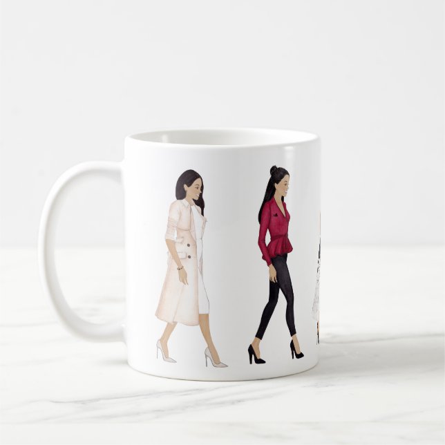 Caneca De Café Meghan Markle Marching Fashion Figures Mug (Esquerda)
