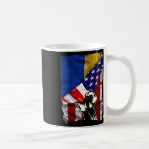 Caneca De Café Meia Bandeira Americana Raízes Ucranianas Bandeira