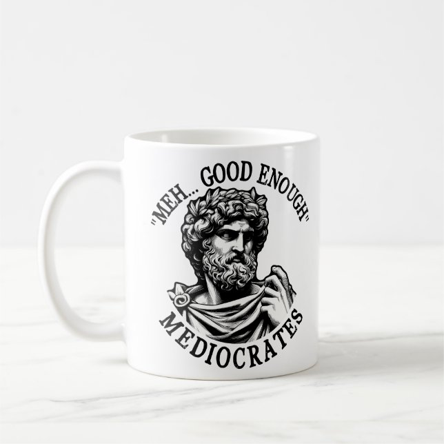 Caneca De Café Meia boa mediocrata a filosofia grega (Esquerda)