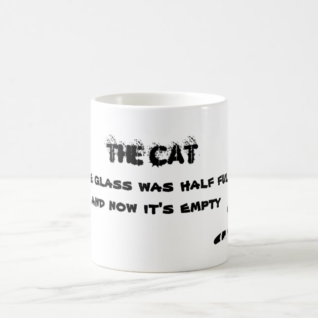 Caneca De Café Meia Cheio De Vidro Vazio - O Gato (Centro)